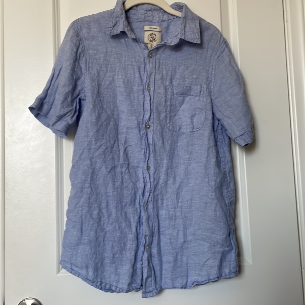 100% linen button down t-shirt